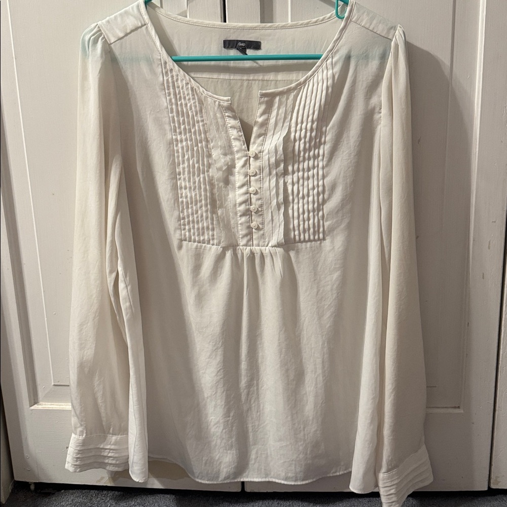 GAP White Long Sleeve Blouse